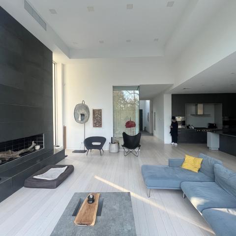 modern, light, airy, clean, fireplace, 