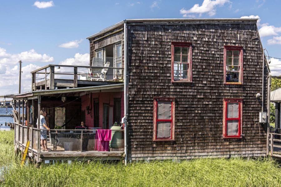 distressed, funky, bohemian, deck, water, beach, dock, colorful, 