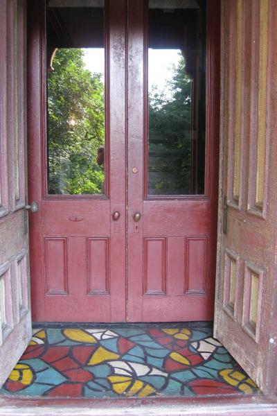 mansion, colorful, distressed, bohemian, funky, empty room, 