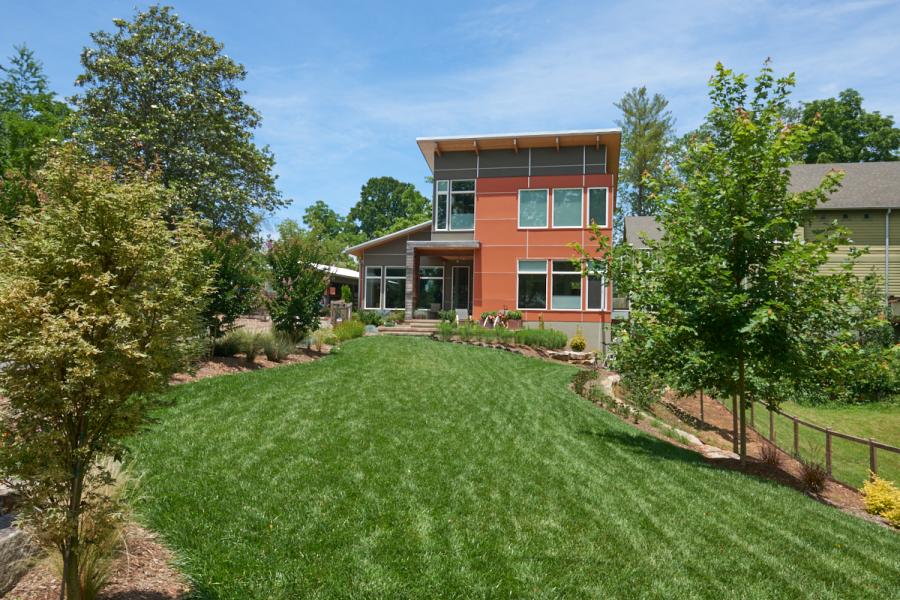 modern, contemporary, Asheville, fireplace, kitchen, 