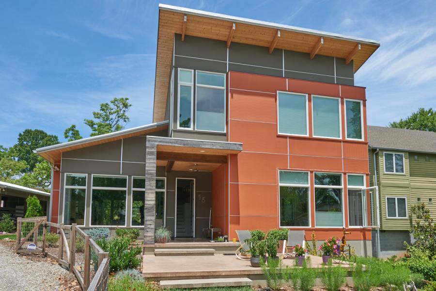 modern, contemporary, Asheville, fireplace, kitchen, 