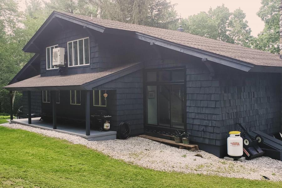 rural, contemporary, kitchen, bathroom, deck, view, 