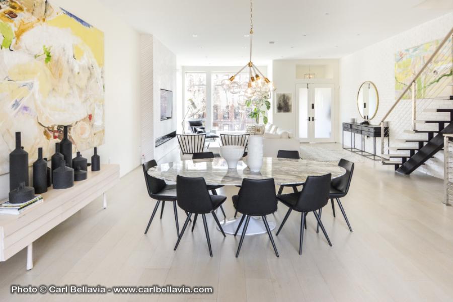 townhouse, contemporary, modern, light, white, glass, bathroom, kitchen, 