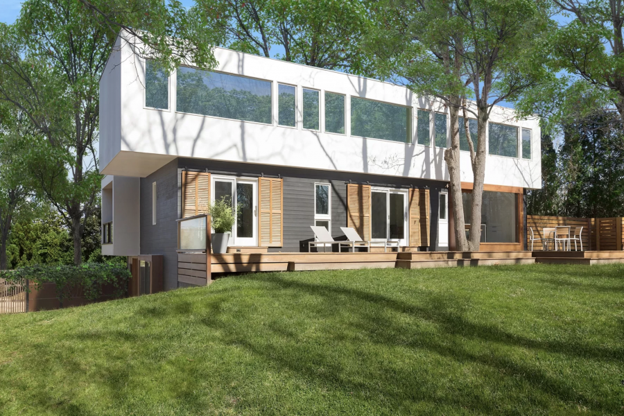 Hamptons, modern, pool, light, airy, deck, 