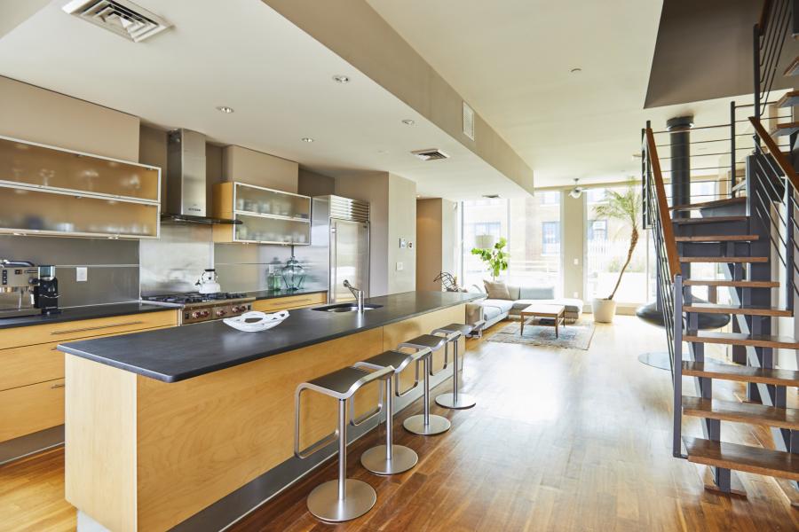 loft, apartment, contemporary, light, terrace, city view, 