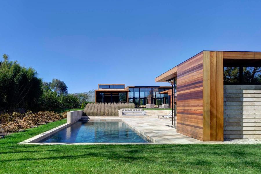 modern, Hamptons, upscale, pool, fireplace, wood, light, patio, bedroom, bathroom, 