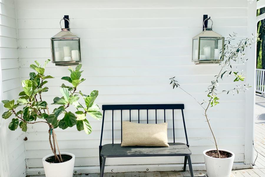 contemporary, traditional, white, light, airy, deck, stone, porch, 