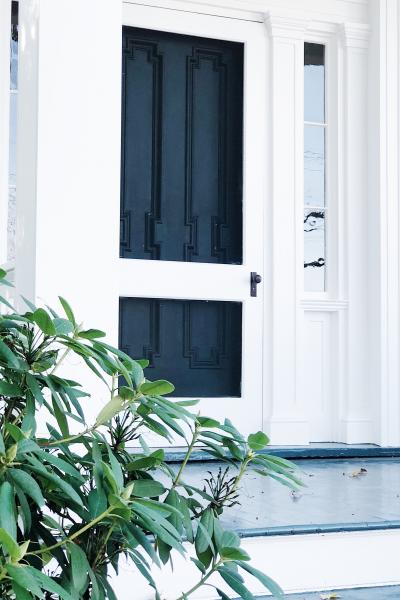 suburban, white, light, airy, traditional, contemporary, porch, 