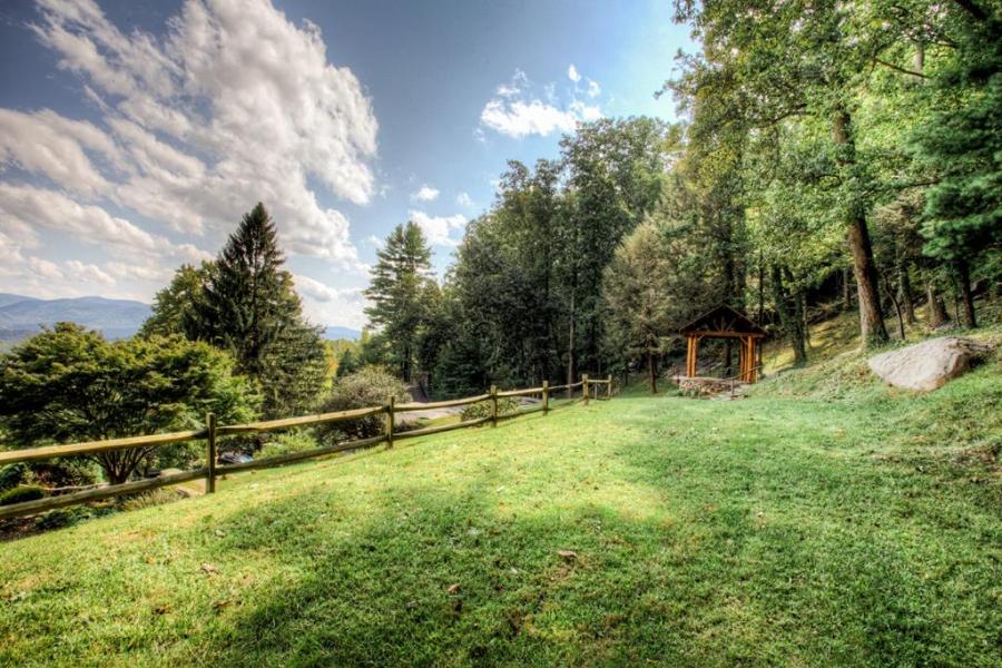 log house, cabin, stone, water, rural, Asheville, 