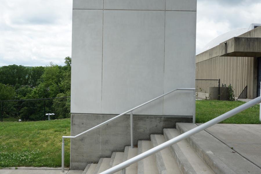 concrete, modern, museum, water, staircase, industrial, 