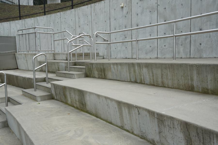 concrete, modern, museum, water, staircase, industrial, 