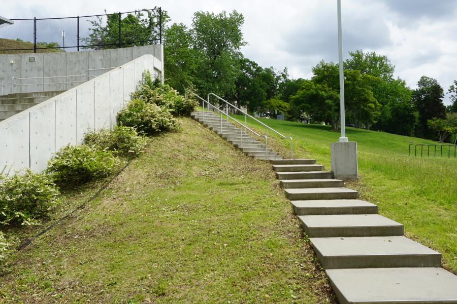 concrete, modern, museum, water, staircase, industrial, 