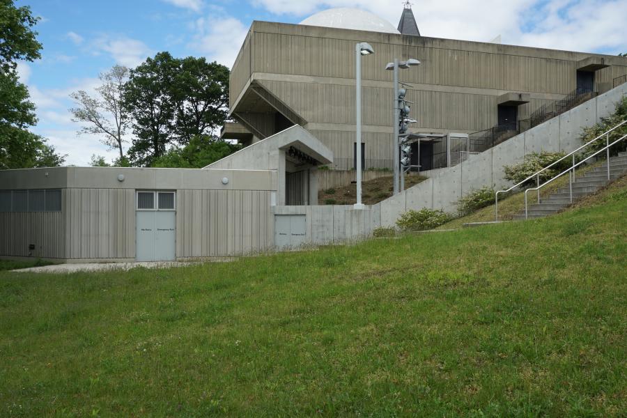 concrete, modern, museum, water, staircase, industrial, 