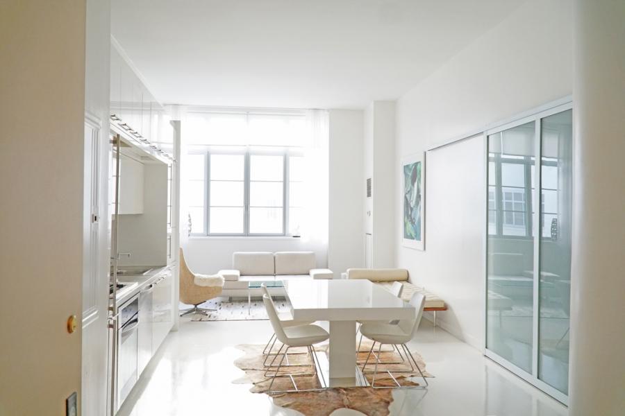 loft, apartment, white, kitchen, bathroom, 