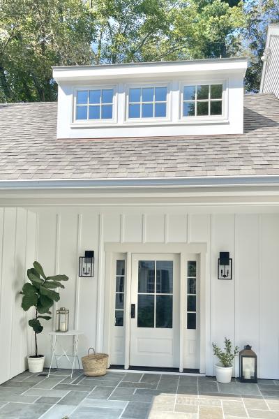 contemporary, traditional, white, light, airy, deck, stone, porch, 