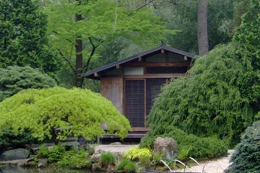 garden, zen, bridge, wooded, 