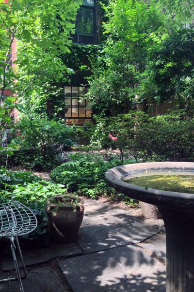 townhouse, brownstone, upscale, contemporary, staircase, fireplace, garden, 