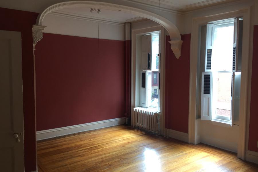 brownstone, townhouse, empty room, traditional, contemporary, 