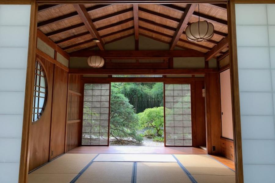 garden, zen, bridge, wooded, 