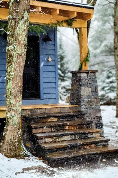 cabin, barn, lake, water, rural, country, wooded, deck, 