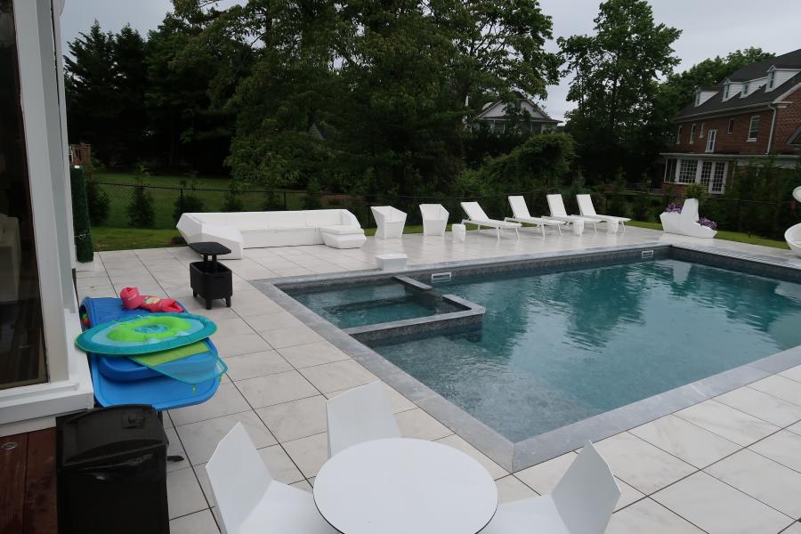 pool, kitchen, suburban, contemporary, patio, 