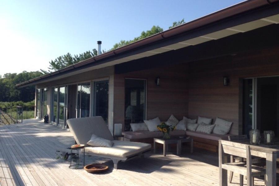 Hamptons, rustic, deck, pool, water, 