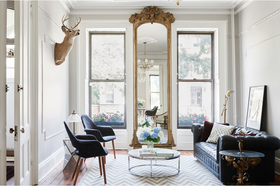 brownstone, townhouse, contemporary, modern, white, light, bathroom, kitchen, 