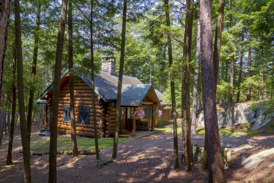 lake, rustic, traditional, cabin, water, pool, 