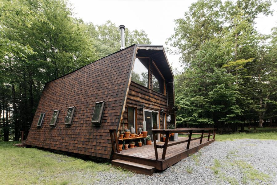 cabin, wooded, lake, water, rural, country, 