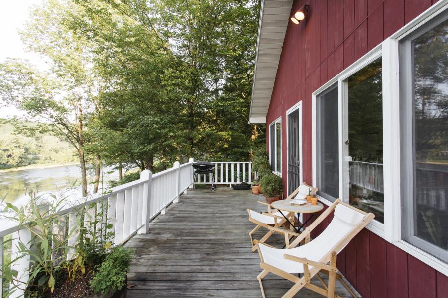 cabin, water, funky, wooded, wood, country, deck, 