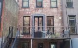 brownstone, contemporary, light, white, fireplace, kitchen, deck, 