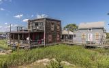 distressed, funky, bohemian, deck, water, beach, dock, colorful, 