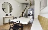 brownstone, bathroom, staircase, fireplace, contemporary, 