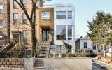 townhouse, contemporary, modern, light, white, glass, bathroom, kitchen, 