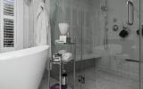 Hamptons, pool, pool table, bathroom, light, airy, upscale, staircase, kitchen, patio, 