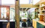 contemporary, townhouse, staircase, colorful, garden, patio, bathroom, 