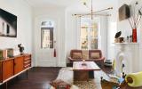 brownstone, townhouse, bohemian, eclectic, staircase, deck, kitchen, 