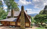 log house, cabin, stone, water, rural, Asheville, 