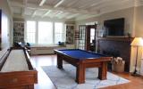 suburban, pool table, patio, staircase, fireplace, kitchen, porch, bathroom, 