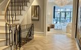 brownstone, townhouse, contemporary, upscale, staircase, terrace, garden, kitchen, bathroom, 